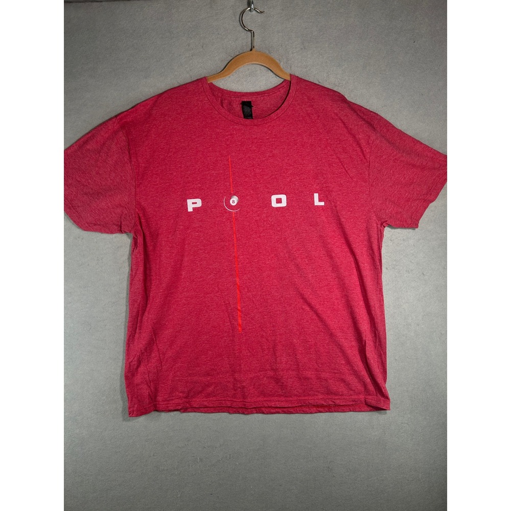 Gildan Softstyle Mens 2XL Heather Red Pool 8-Ball Graphic Tee Short Sleeve Shirt